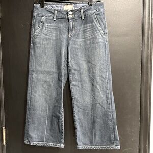Paige premium denim wide leg cropped jeans women’s size 27